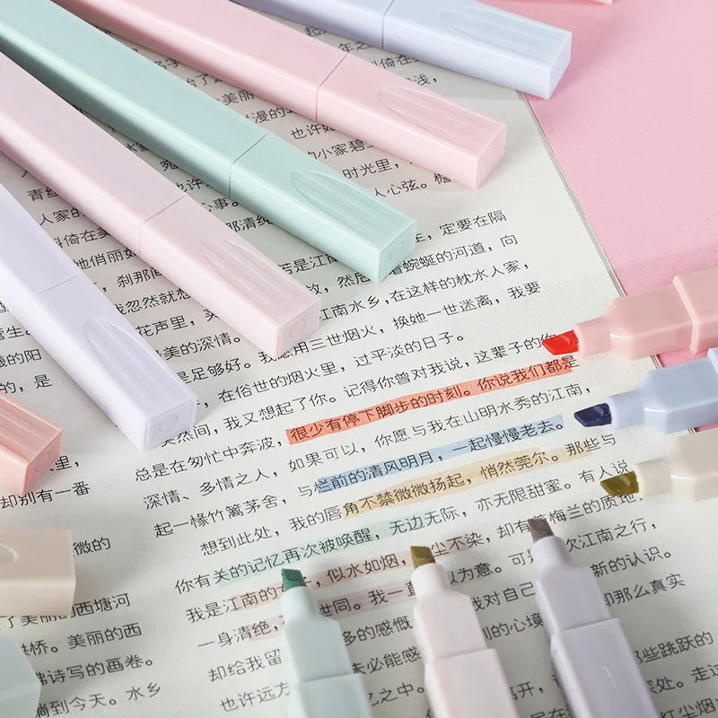 Highlighter Pen 6 pcs/set Brief Style Fluorescent Art Markers