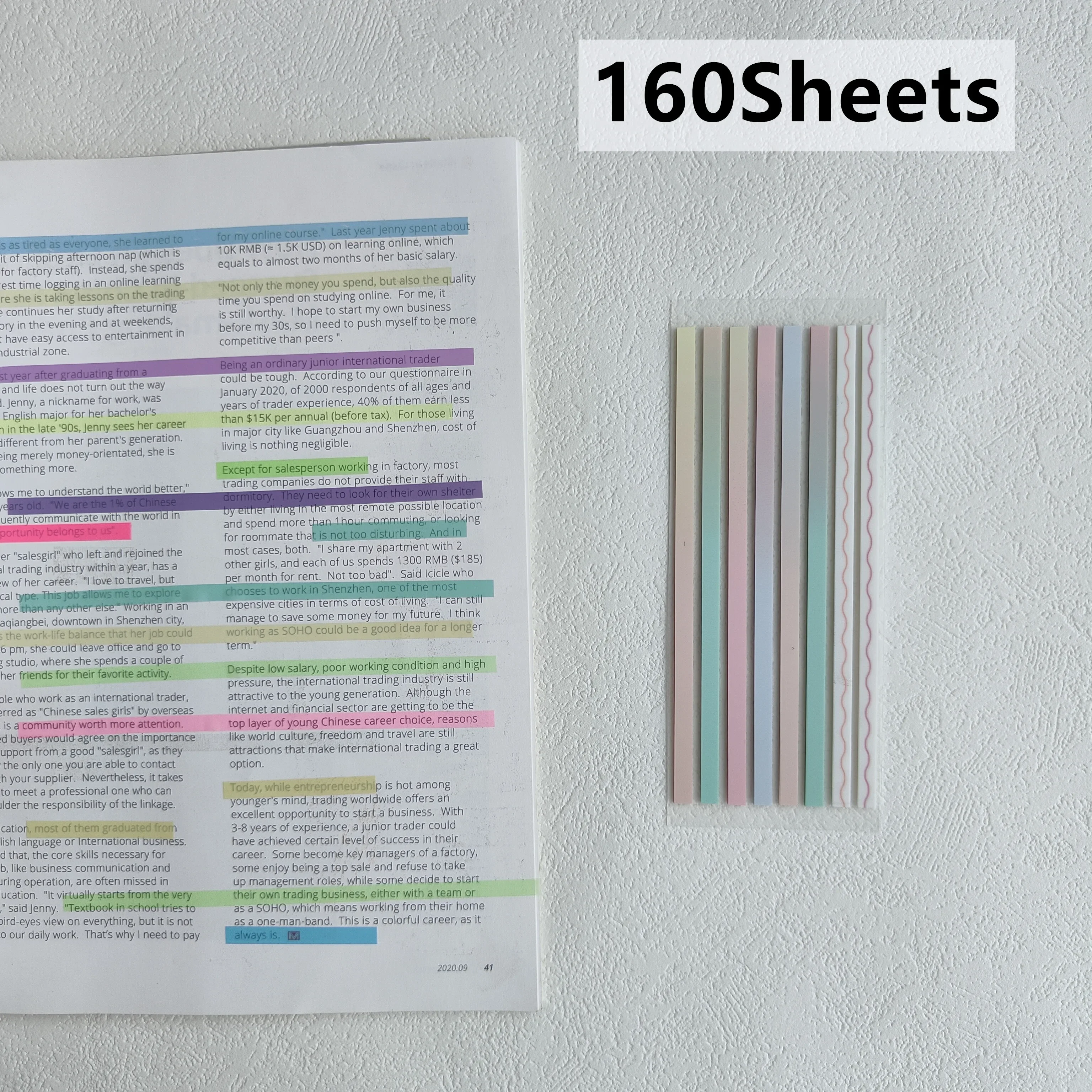 KindFuny 160 Sheets Sticky Note Transparent Sticky Note Index Tabs Arrow Flags for Page Marker Planner Stickers Office School 5