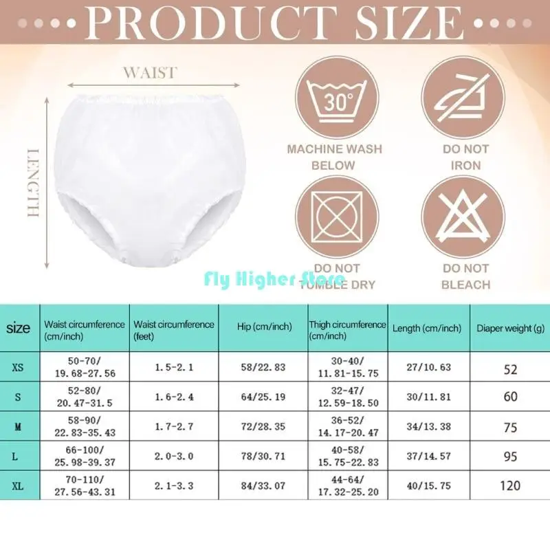 /성인용 누수 방지 기저귀 커버 팬티형 세탁 가능 기저귀 커버 팬츠