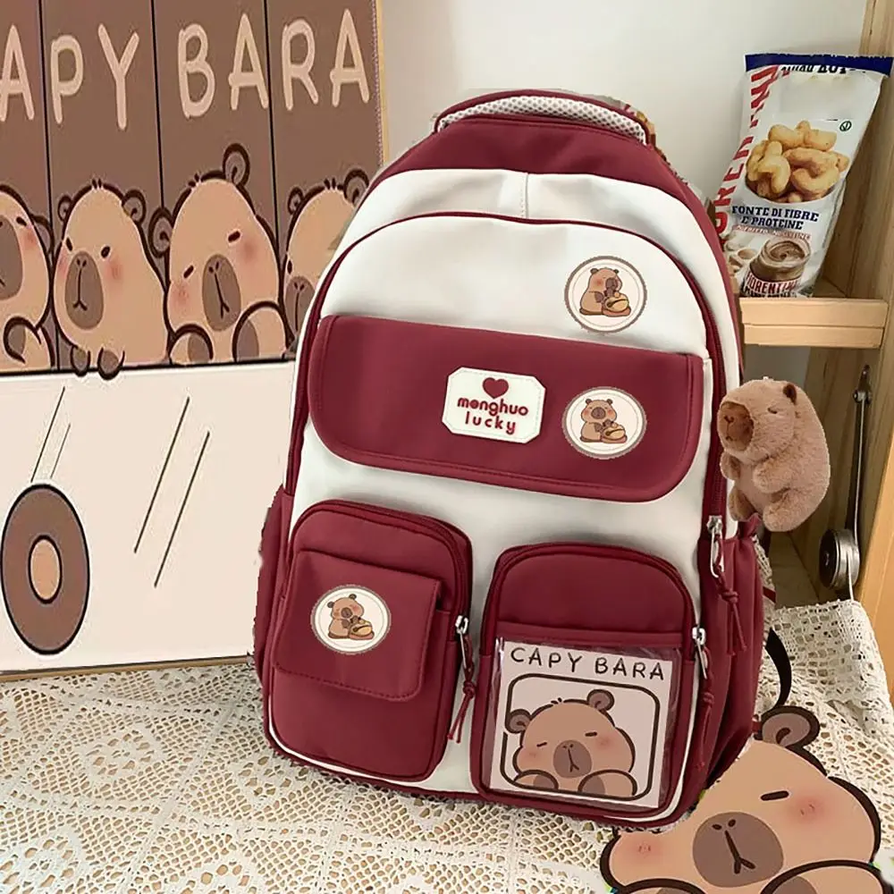 Zaino Con Ruote Capybara Per Bambini E Ragazzi - Capacità Grande, Manico Regolabile, Ruote Scorrevoli | 30x40x16 Cm, Per Scuola E Viaggi