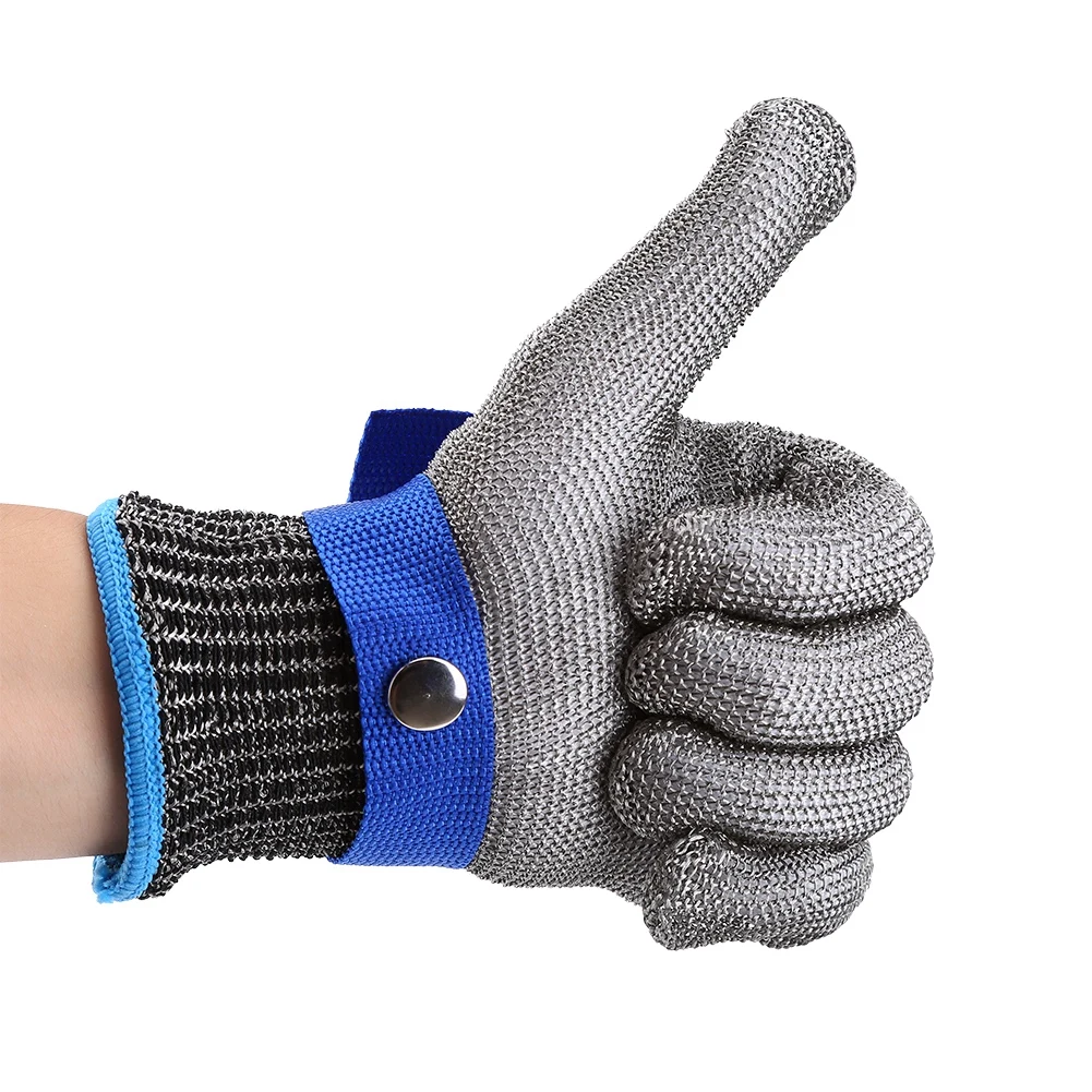 Butcher Glove Cut Proof Stab Resistant Stainless Steel Wire Metal Mesh Butcher Cotton Glove Cut Resistant Glove  Glove 5
