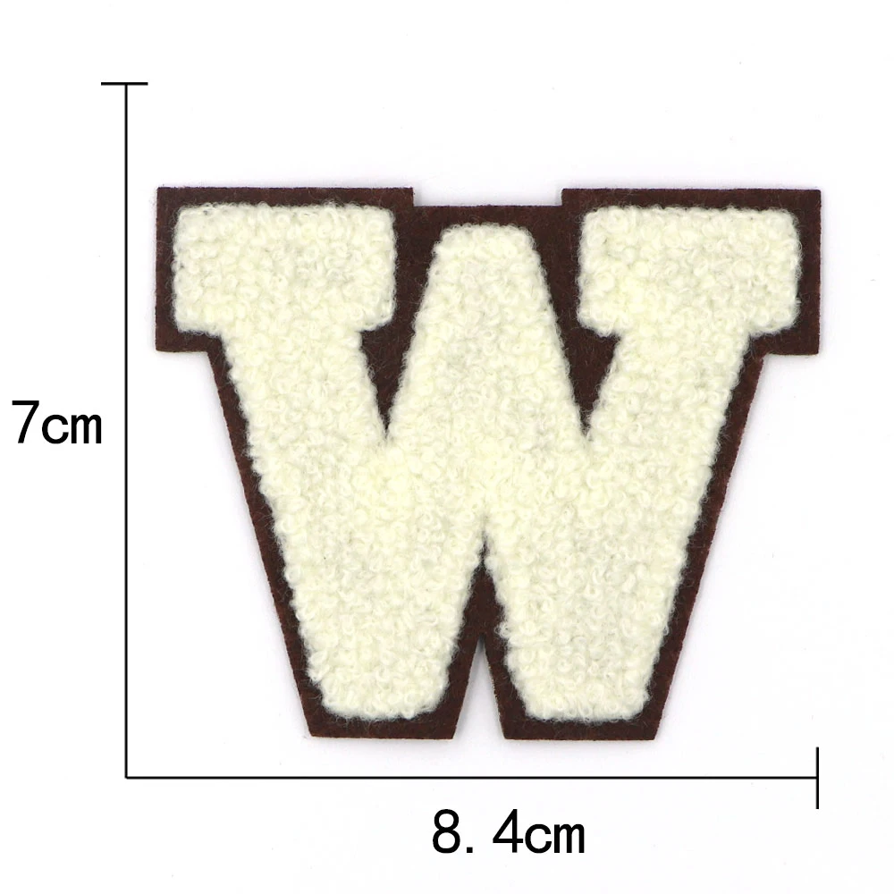 1PC A-Z Creme 70MM Chenille Buchstaben Patch Eisen auf Patch Name Buchstaben Patch Für Jeans Kleidung T-Shirt reparatur Alphabet Patch Abzeichen – Detail 25