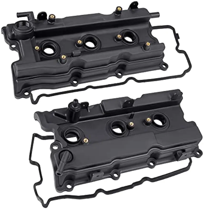 2 Set Engine Valve Cover with Gasket Compatible with Nissan Maxima Murano Altima 3.5L Turbo 2002-2007, #13264-8J113, 13264-8J102