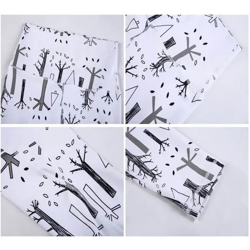 Nepoagym 25" Tree Flower Printed Leggings Slick Soft Fitness Running Gym Yoga Pants