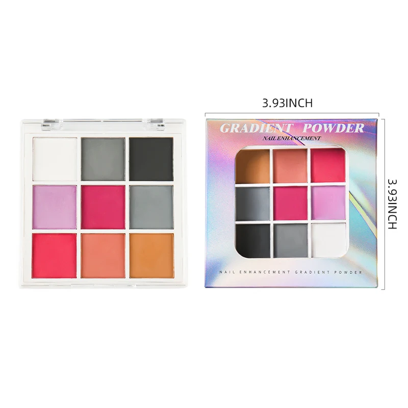 9 Farben Festes Nagelpuder Nagelpigment-Staub für UV-Lack Dekoration Schimmernder Feiner Glitzer Matt Pat DIY Nageldesign – Detail 10