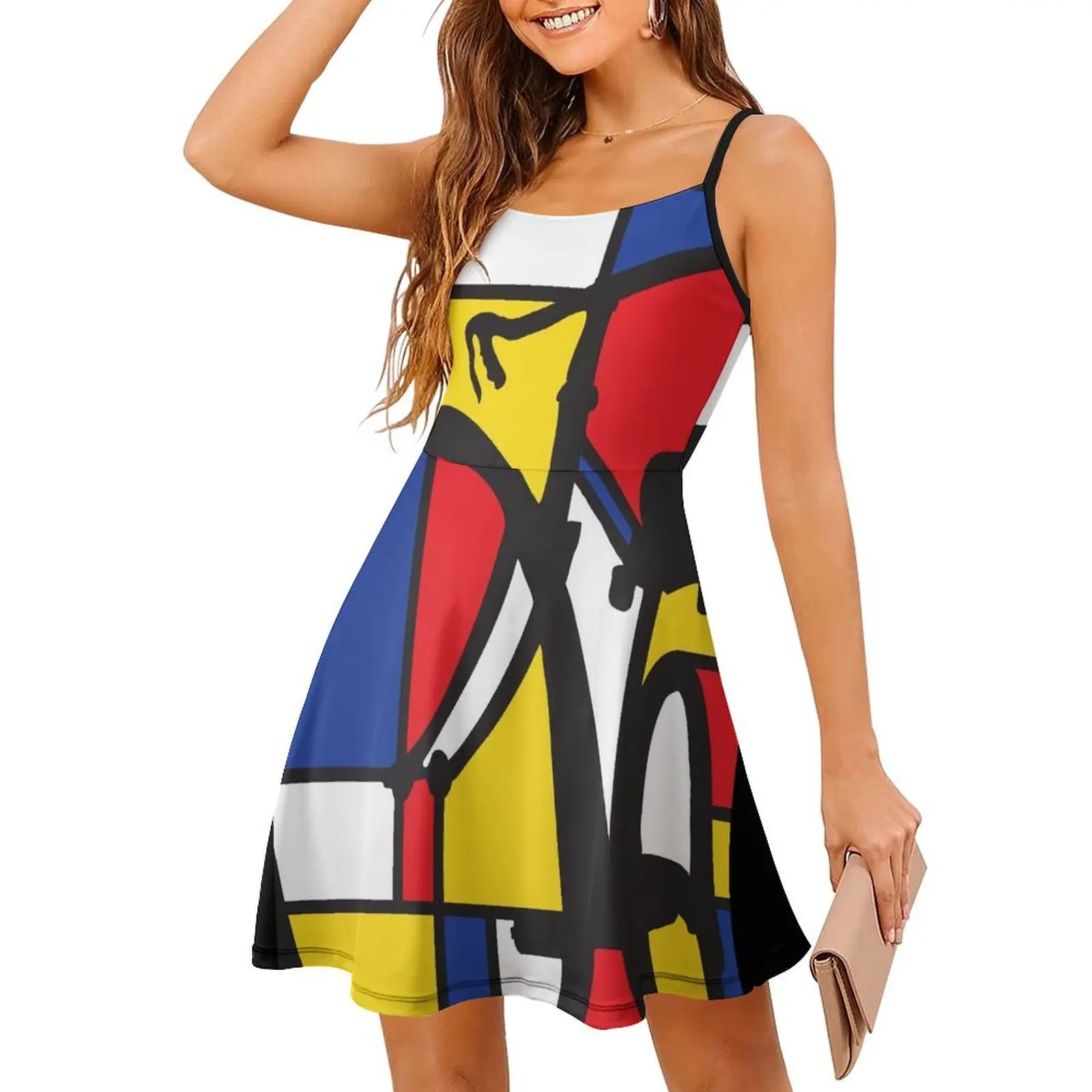 

Mondrian Bicycle art Sling Dress elegant dress dress summer