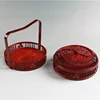 Portable Chinese Style Double-Layer Bamboo Basket Wedding Gift Fruit Basket  Decorative Food Storage Handcrafted Gift Box 3
