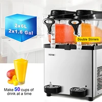 VEVOR Commercial Slushy Machine 6L x 2 Tanks 50 Cups Stainless Steel Margarita Smoothie Frozen Drink Maker for Bars and Home Use 1