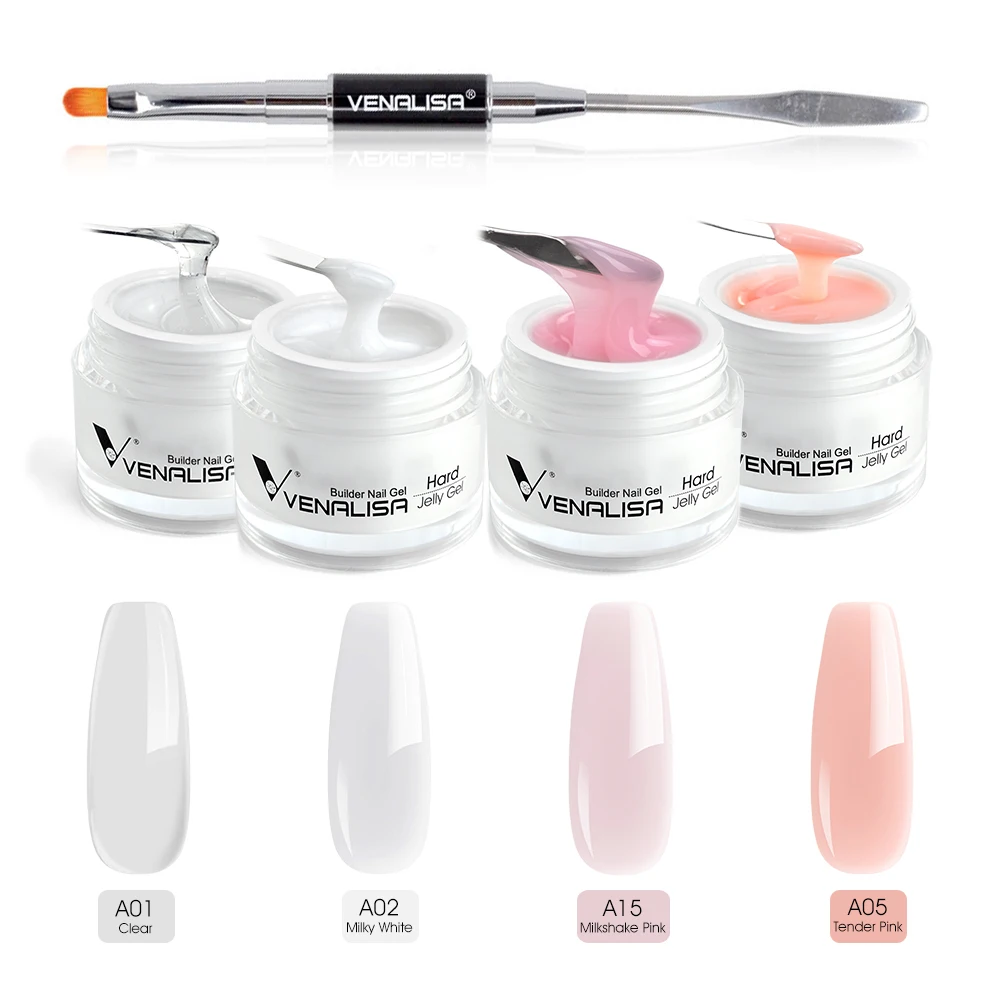 Venalisa 15ml Extension Gel Hard Builder Jelly Gel Kit 4 Colors