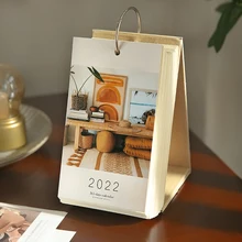 

2022 Custom Desktop Calendar Retro Literary Style Annual Schedule Planner Flipping Monthly Table Calendar for Home Office