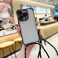 Luxury Shockproof Crossbody Phone Case with Lanyard Strap and Bumper Protection for Huawei nova Y70 Plus (Black)