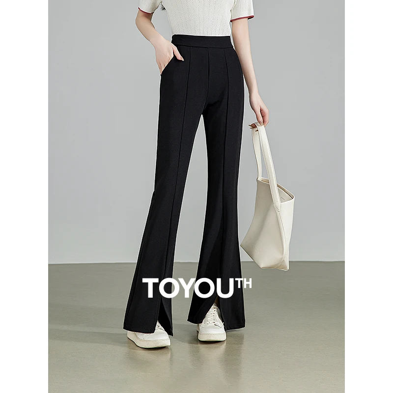 

TOYOUTH Leisure Pants For Women In The Summer Of 2024, New French Commuting Style Slim And Slightly Flared Pants