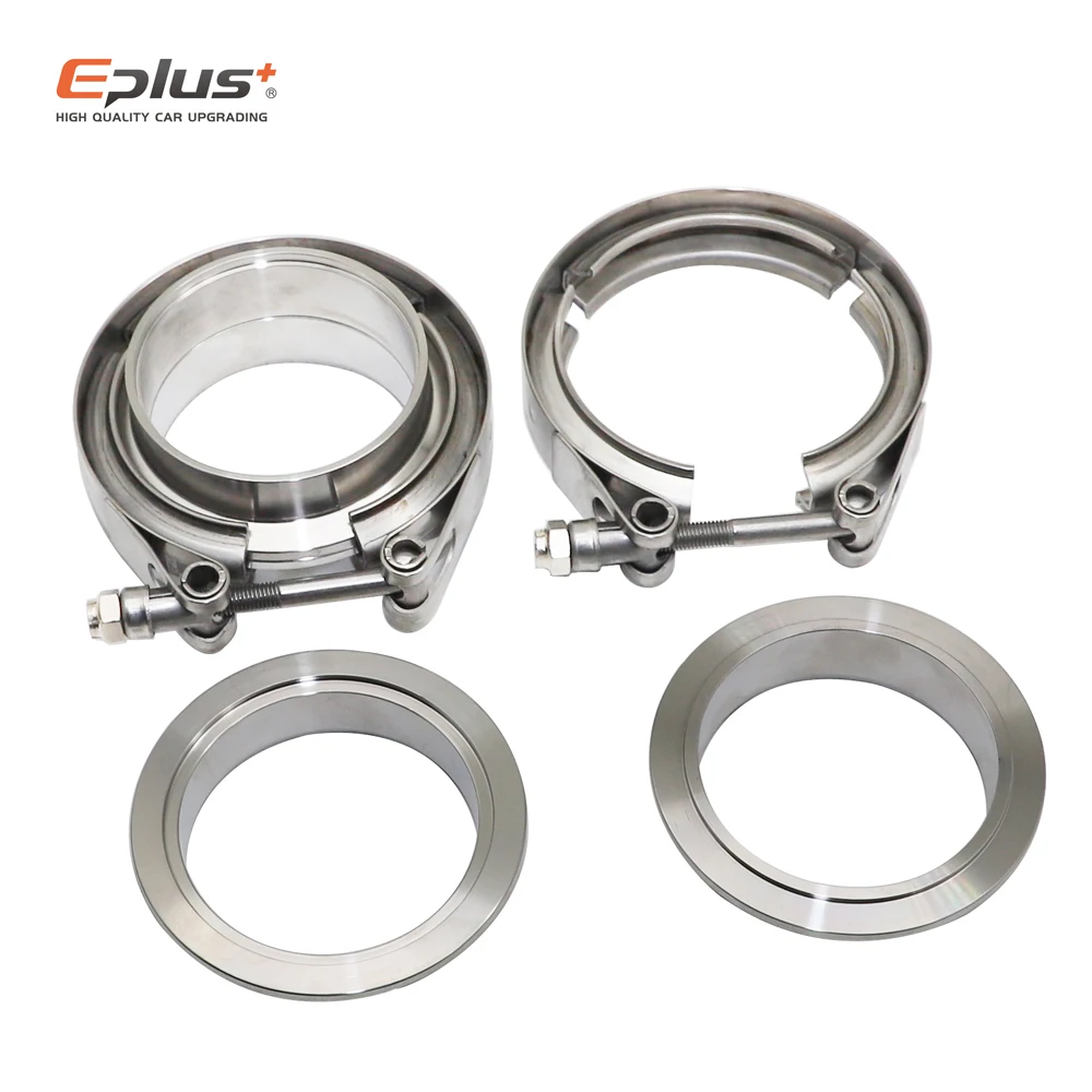 Universal Car 304 Stainless Steel V Band Clamp Turbo Exhaust Pipe Vband Male Female Flange V pipe connector Kit
