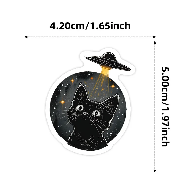 10/30/56PCS 귀여운 검은 고양이 PVC 스티커 미학적 DIY 장식 스크랩북킹 수제 회계 용품 어린이용