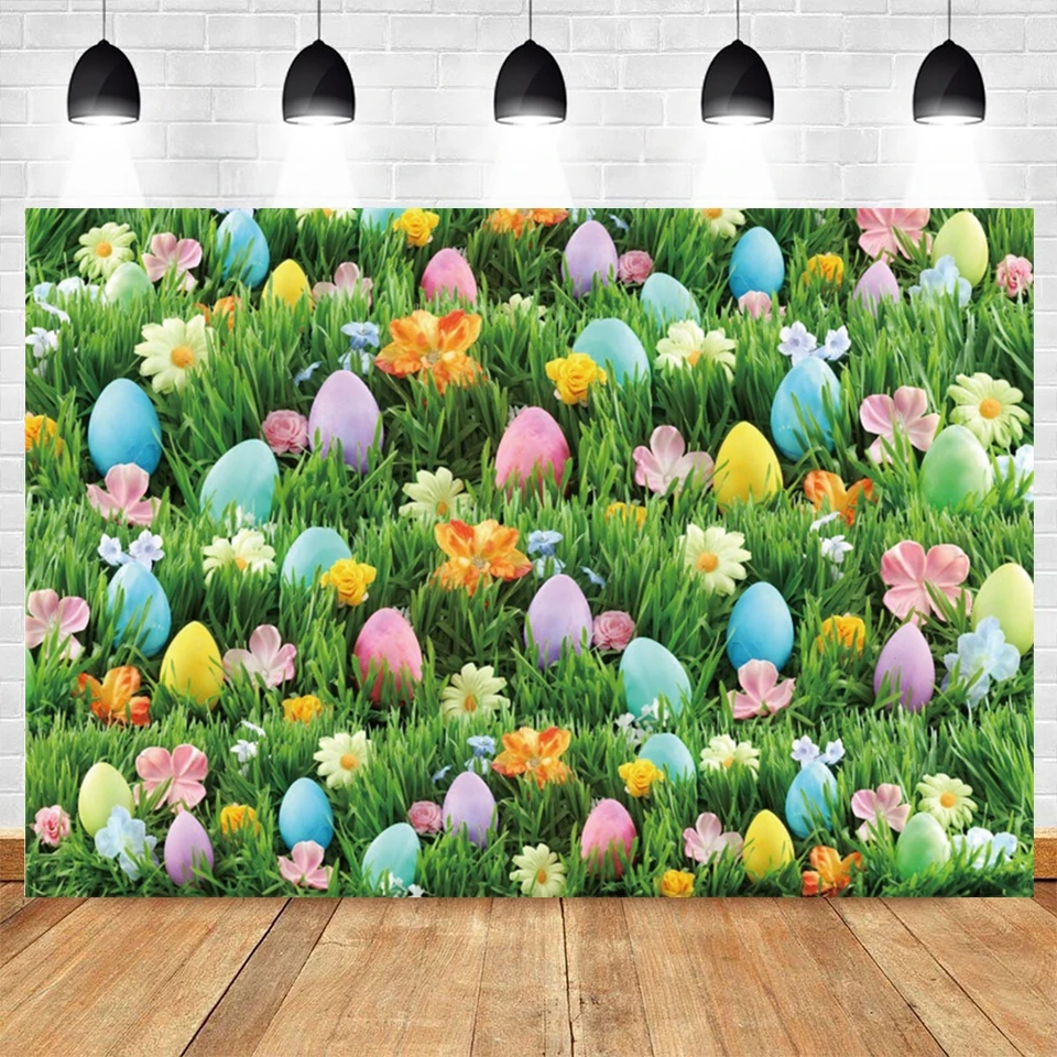 Printemps joyeux pâques Photo décors fleurs herbe bébé douche fête Portrait  bannière lapin pâques photographie fond - AliExpress, image size:960x960