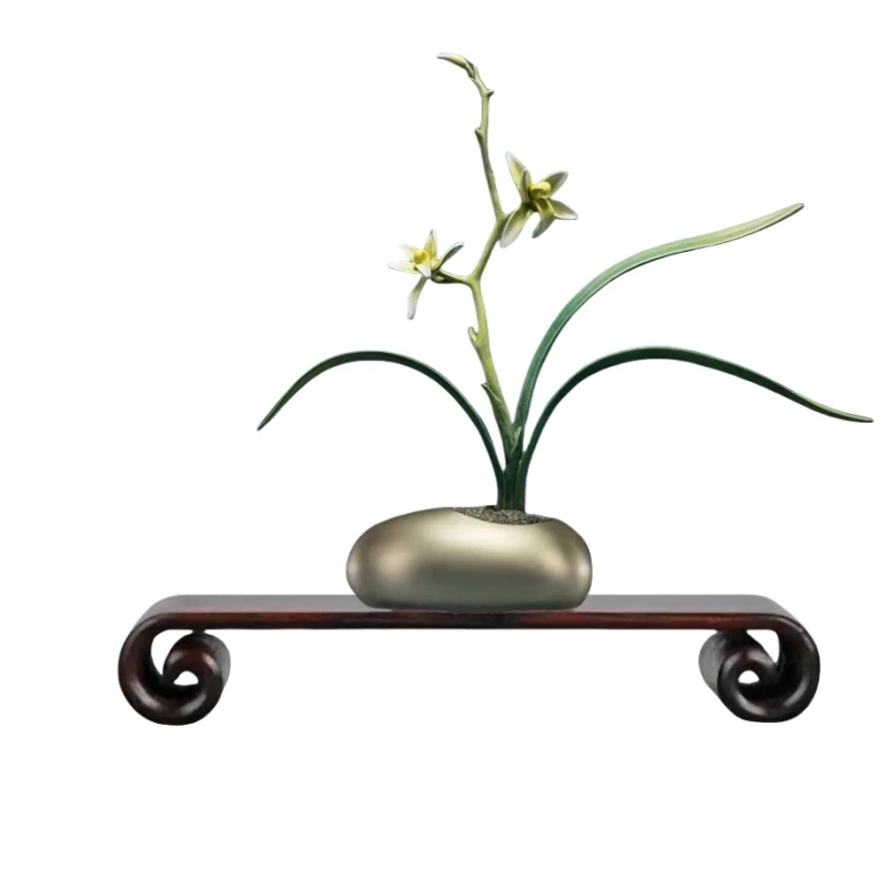 High Quality Wooden Desktop Decorative Shelf Standing Flower Base Coffee Tea Set Pedestal Display Stand Flower Pot Sorting Table