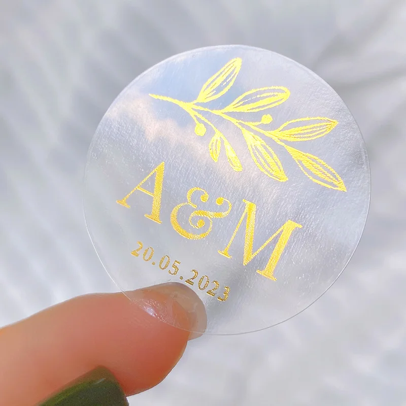 Custom Foil Logo Stickers - Gold, Silver, Rose Gold Or Black, Clear Vinyl, Waterproof, Multiple Sizes