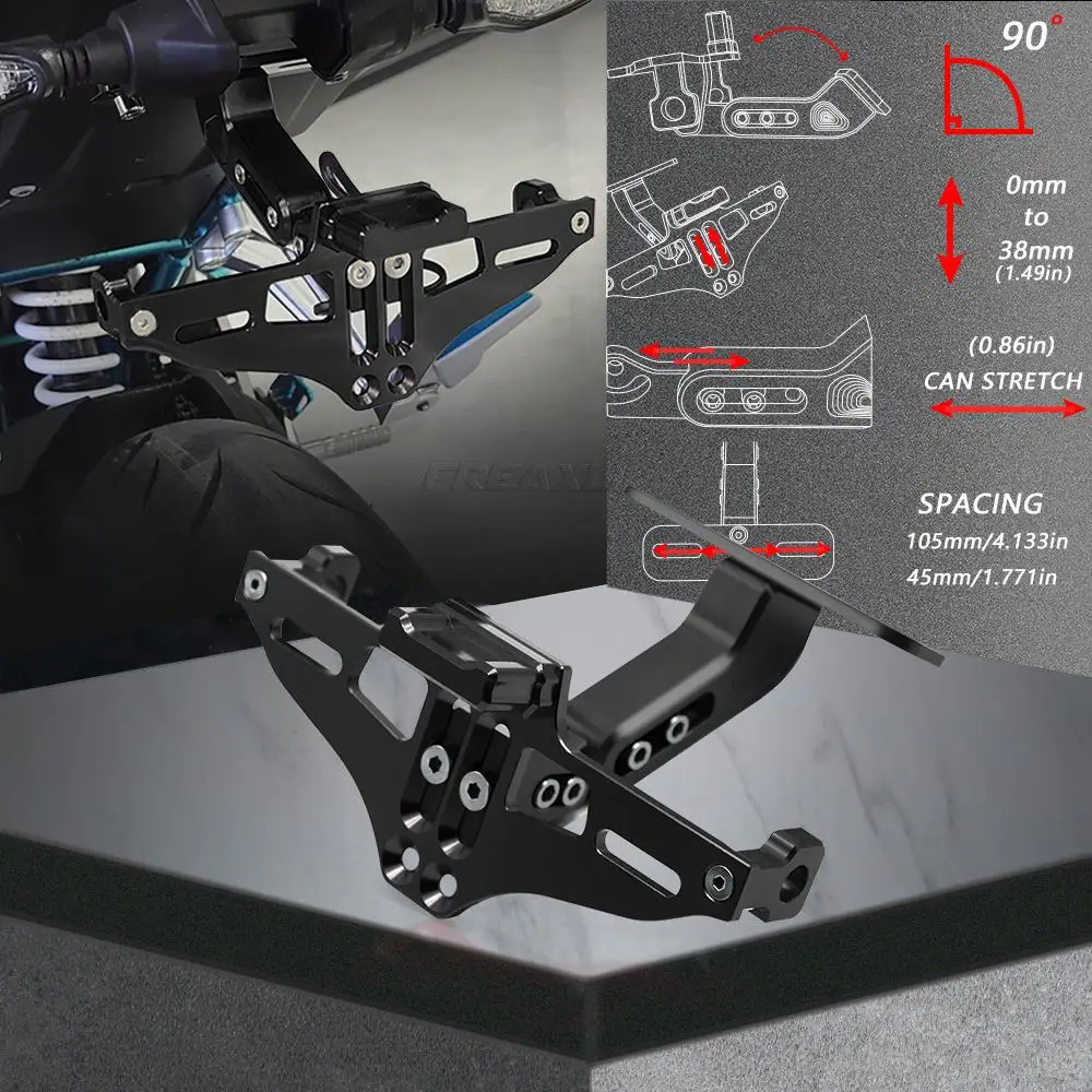 

Для YAMAHA YZF R1 YZF R3 YZF R6 YZF-R1 YZF-R3 YZF-R6 MT-01 рукоятка мотоцикла опрятный номерной знак держатель кронштейн светодиодная подсветка