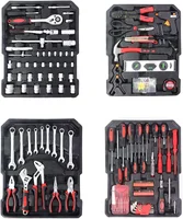 799pcs Aluminum Trolley Case Tool Set Silver, House Repair Kit Set, Household Hand Tool Set, with Tool Belt,(Black) 2