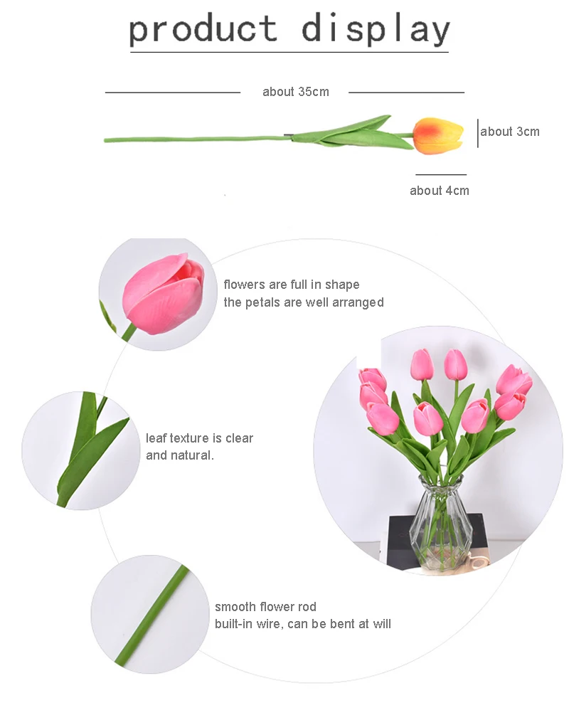 32pc Pu Tulip Fleurs Silikonowe Wedding Decoration Fake Artificial Flowers Цветы Для Декора Artificielles Tulipany