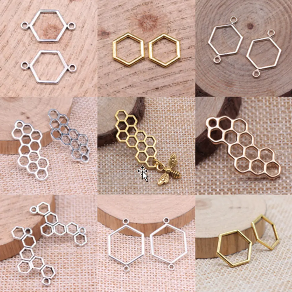 

Honeycomb Connector Charms For Jewelry Making Findings Handmade DIY Craft Gift