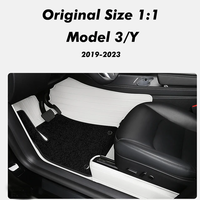 For Tesla Model 3/Y 3D Car Floor Mat PU Leather Double-Layer Full Surround  Foot Pad Protect Interior Accessories 2019- 2023 - AliExpress