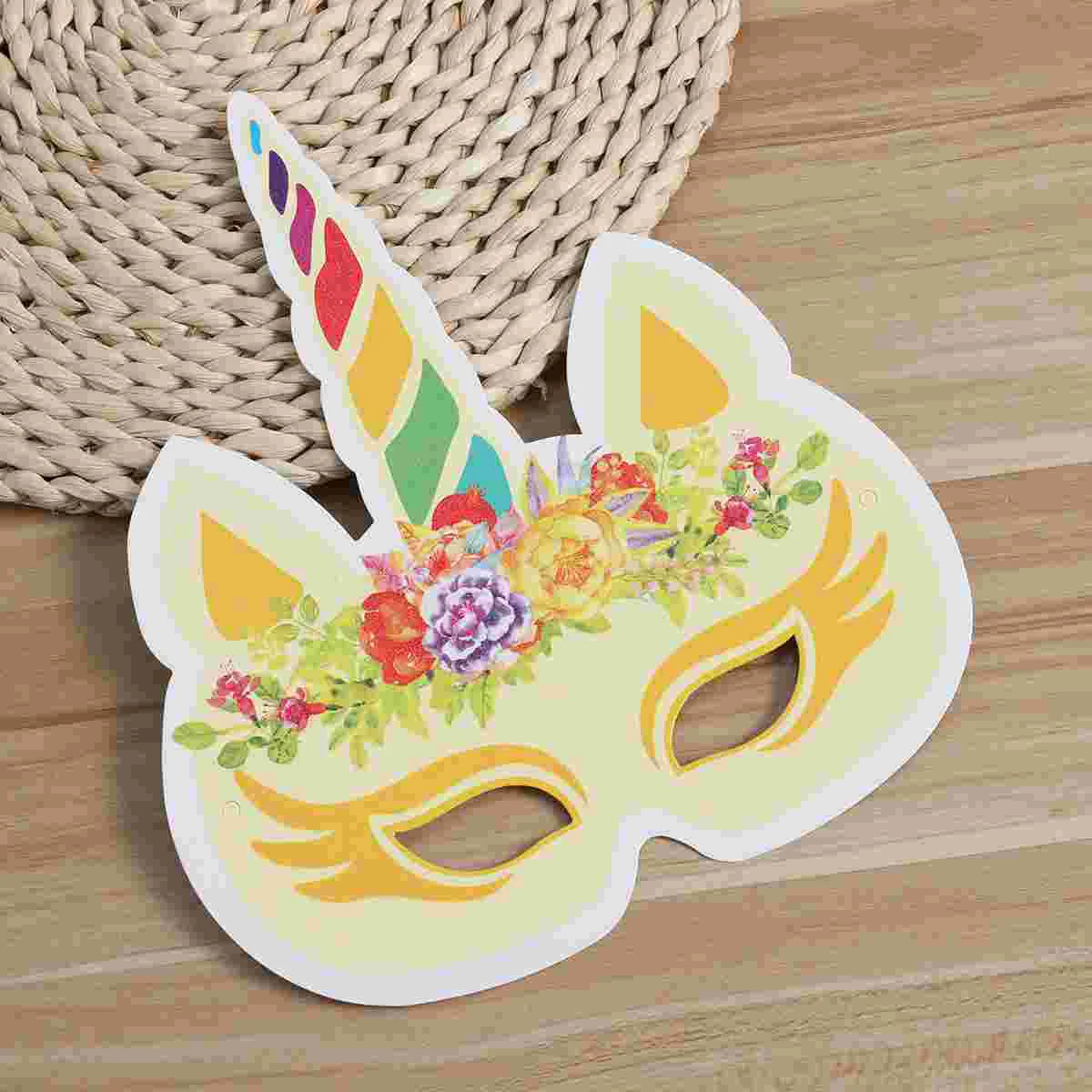 6pcs Birthday Party Colorful Unicorn Mask Party Supplies Decoration for Kids and Adults (6 Styles) unicorn eye mask