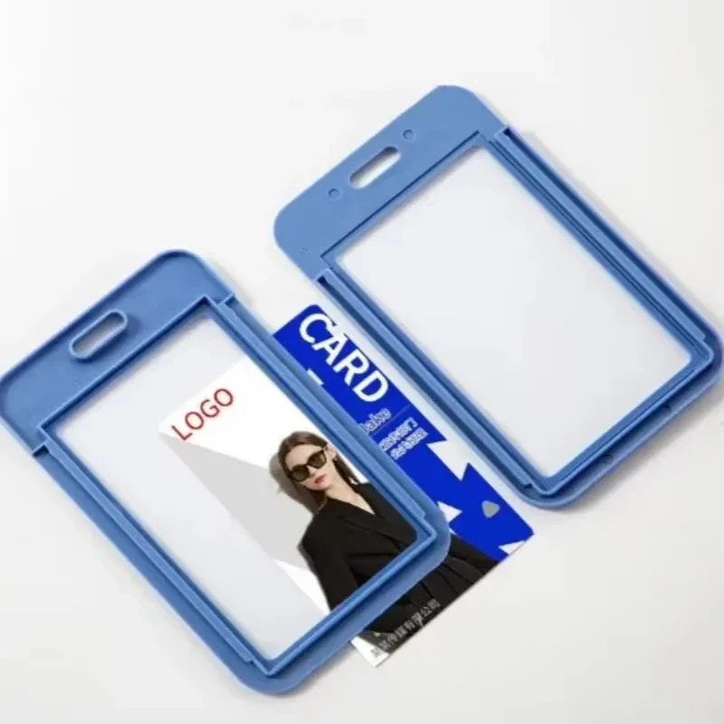 Cards Slots Double-sided Staff Work Card Cover Pass Access Card Holder Name Badge Holder ID Tag Bus Sleeve with Lanyard card holder id card holder id card case business card holder card sleeve card sleeves