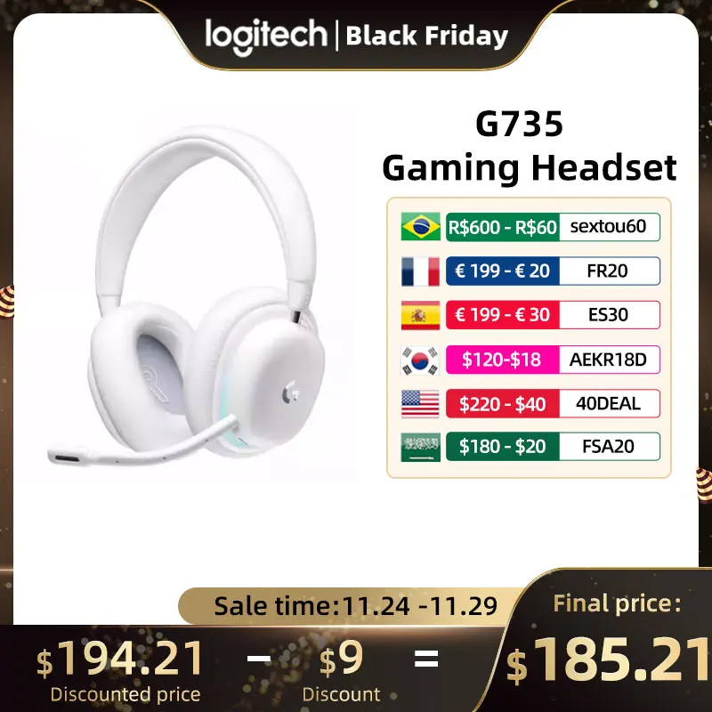 World Premiere Logitech G735 Wireless Gaming Headset Aurora Lightspeed