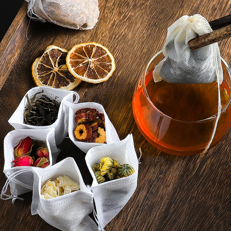 100Pcs-Disposable-Tea-Bags-Fill-Tea-Nylon-Food-Soup-Spice-Bag-Fabric ...