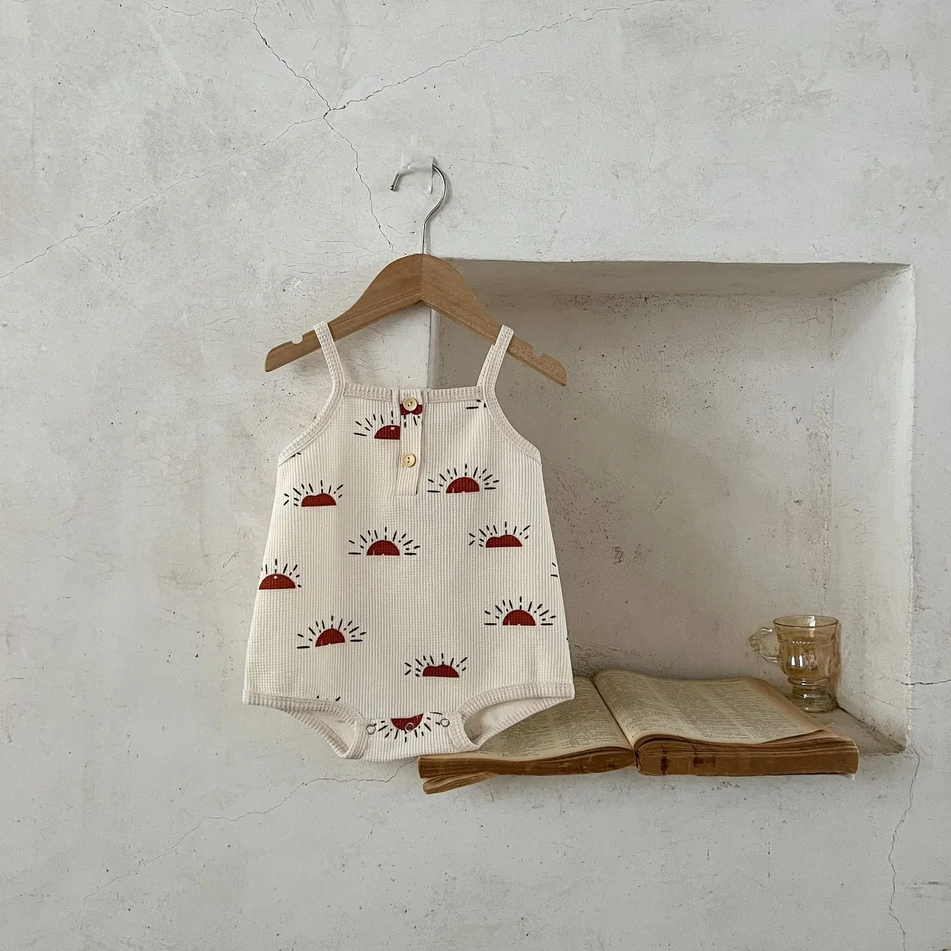 Summer New In Newborn Baby Girls Boys Sling Print Cotton