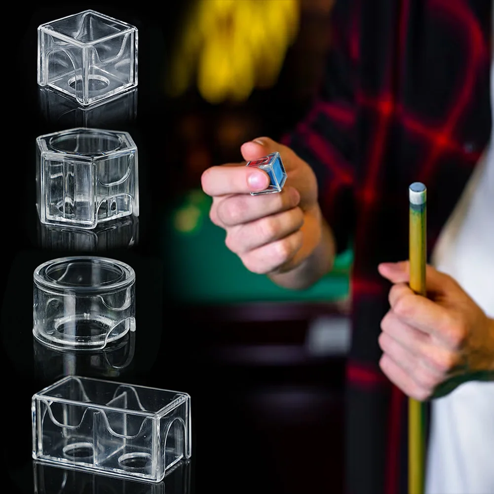 1Pc Acrylic Snooker Chalk Case Transparent Pool Chalk Box Cube Holder Anti-fouling Dustproof Billiard Accessories Clean Storage