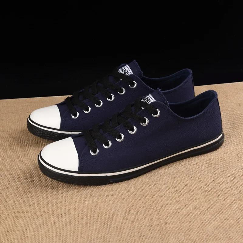2021 New Fashion Casual Shoes for Men Lace Up Walking Shoes Boys Canvas Shoes Male Solid Color Flats Students Sneakers - Image 2