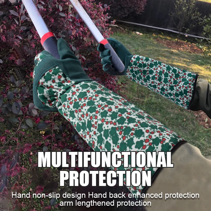 Long Style Gardening Gloves Thorn Proof Gloves Canvas Rose Pruning Garden Gloves with Touch Screen Breathable Work Gloves