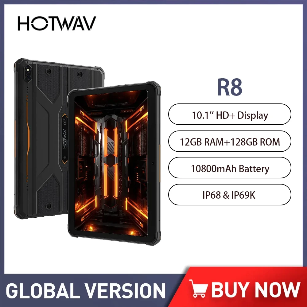 HOTWAV R8 4G Rugged Tablets Android 14 10800mAh Battery Pad 10.1 Inch  Screen 4GB+128GB 5MP+13MP Camera Tablet PC Global Version