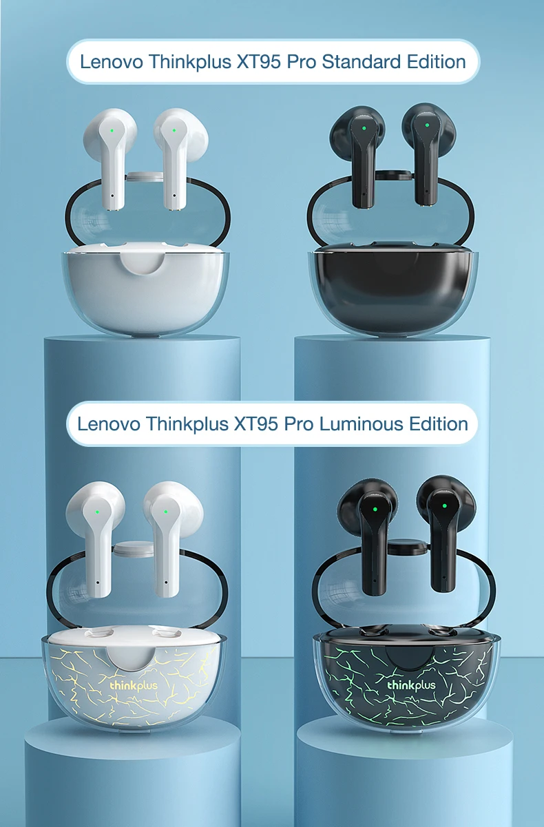 wireless earphones Lenovo XT95 Pro Bluetooth Earphone 9D HIFI Sound Sport Waterproof TWS Wireless Earbuds with Mic for iPhone Xiaomi Headphone bone conduction headphones