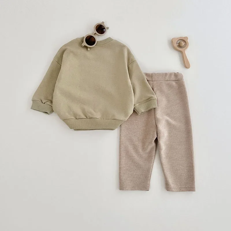 Autumn Cartoon Letter Clothes Set for Baby