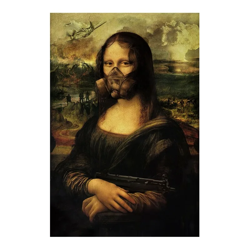 Funny Bathroom Toilet Decoration Painting Mona Lisa Wearing Pearls Girl with Roll Paper Canvas Prints Posters Home Wall Decor