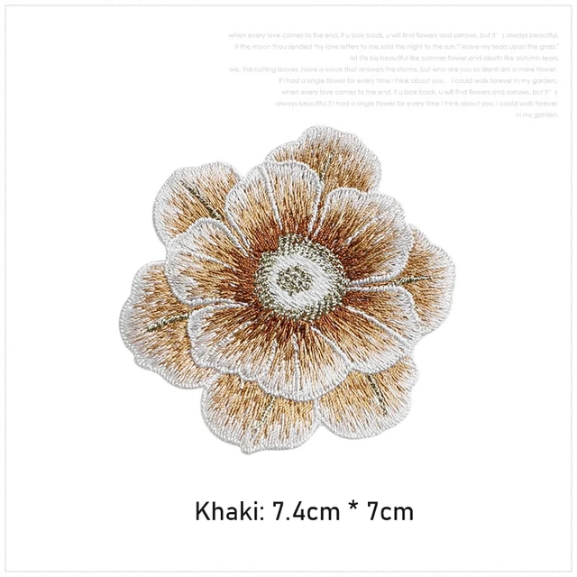 2 Toppe Ricamate A Forma Di Rosa - Per Cucire Su Vestiti, Cappelli, Borse, Jeans, Colore Marrone