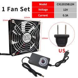 High - Performance 120mm Cooling System Fan with Adapter - 2700RPM, 12V, 0.3A - 120 - 120MM (US CX12025B12H)