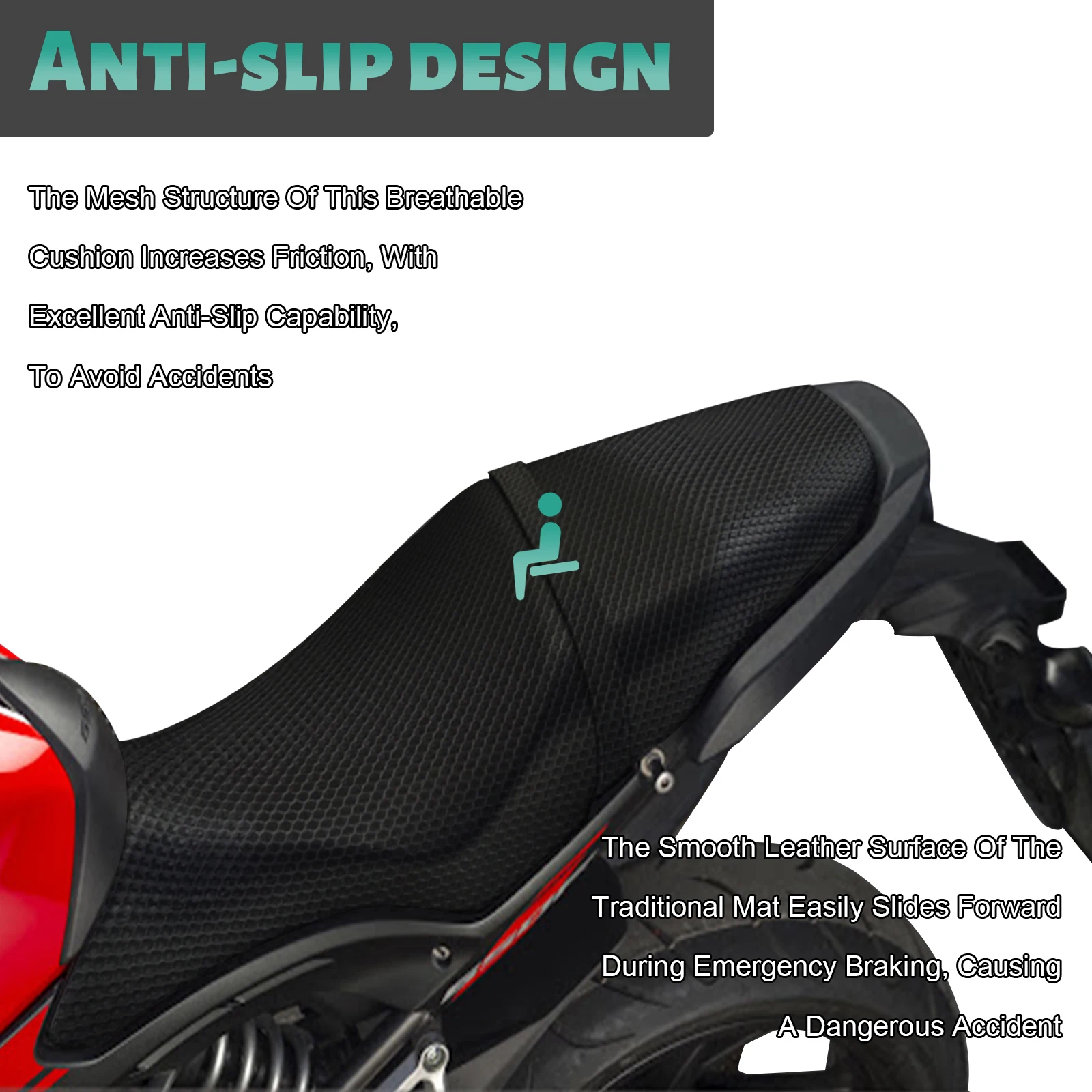 오토바이 미끄럼 방지 메쉬 원단 통기성 시트 커버 쿠션, 혼다 CB650F CBR 650F CB650F cb650f