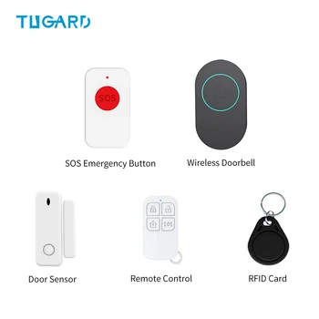 Wireless Doorbell SOS Button Door Sensor Remote Control for Security Alarm System