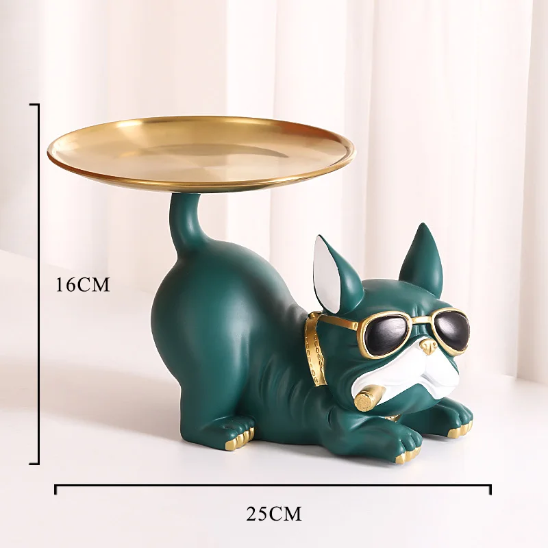 2022 Cool Bulldog Figurines Resin Animal Sculpture Ornaments Storage Room Decor Moden Multifunction Statue For Home Decoration 