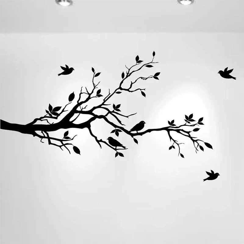 Tree Branch Wall Decal Love Birds Vinyl Wall Sticker for Home Nursery ...