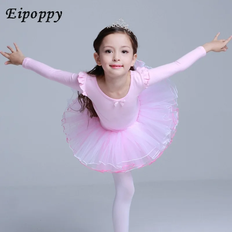 

Ballet Dance Dress Tulle Tutu Skirt Girls' Dancing Dress Toddler Exercise Clothing Long-Sleeved Costume