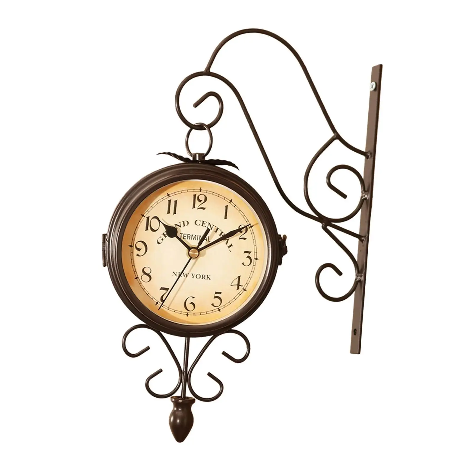 Double Side Wall Clock 4.72 inch 360 Degree Rotate Wall Decoration Mute Retro
