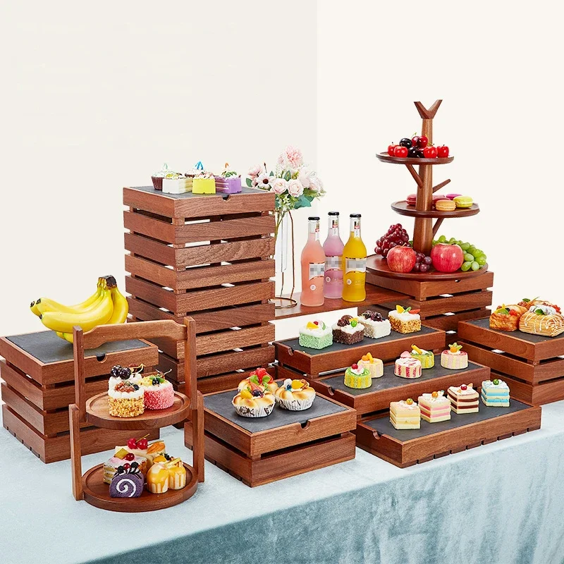 Hotel cafeteria Display of et and tea break Wedding cake rack Sushi fruit table ornaments baking accessories Snack display