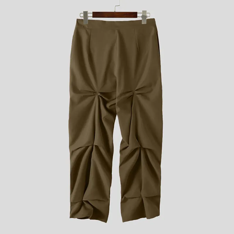 thumbnail image 1 of INCERUN 2024 Pantalones de estilo coreano para hombre, diseño deconstructivo, ropa de calle informal, pantalones de pierna ancha sólidos que combinan con todo, tallas S-5XL, 1 of 5