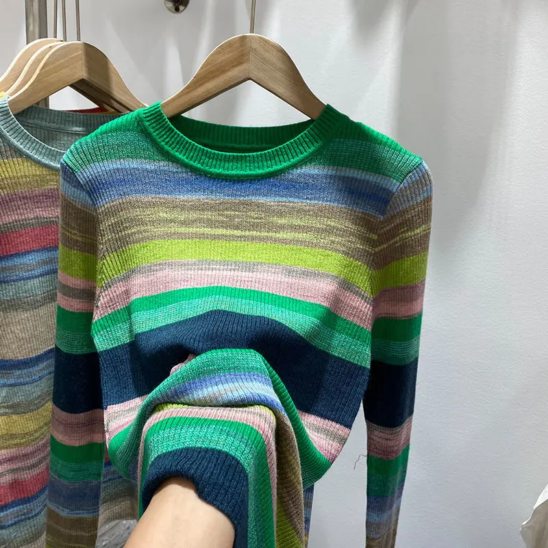 2021 Winter T Shirt Women Elasticity Oversized T-Shirt Woman Clothes Female Tops Long sleeve Women's tube top knit Canale | Женская