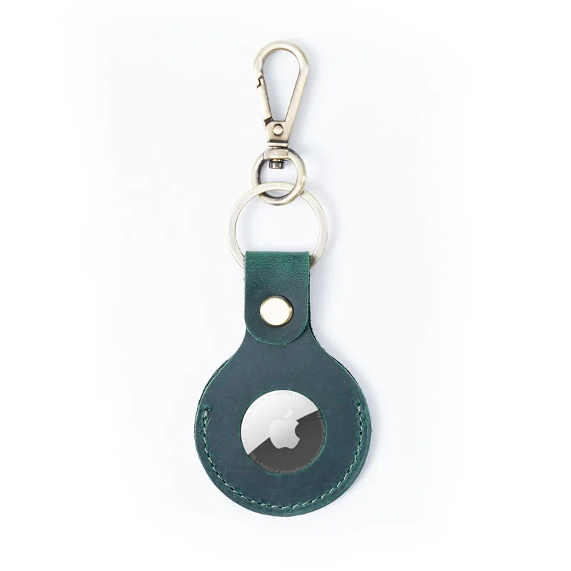 Portachiavi In Vera Pelle NEYYOS® Per Apple AirTag – Custodia Protettiva Mimetica Verde - 4